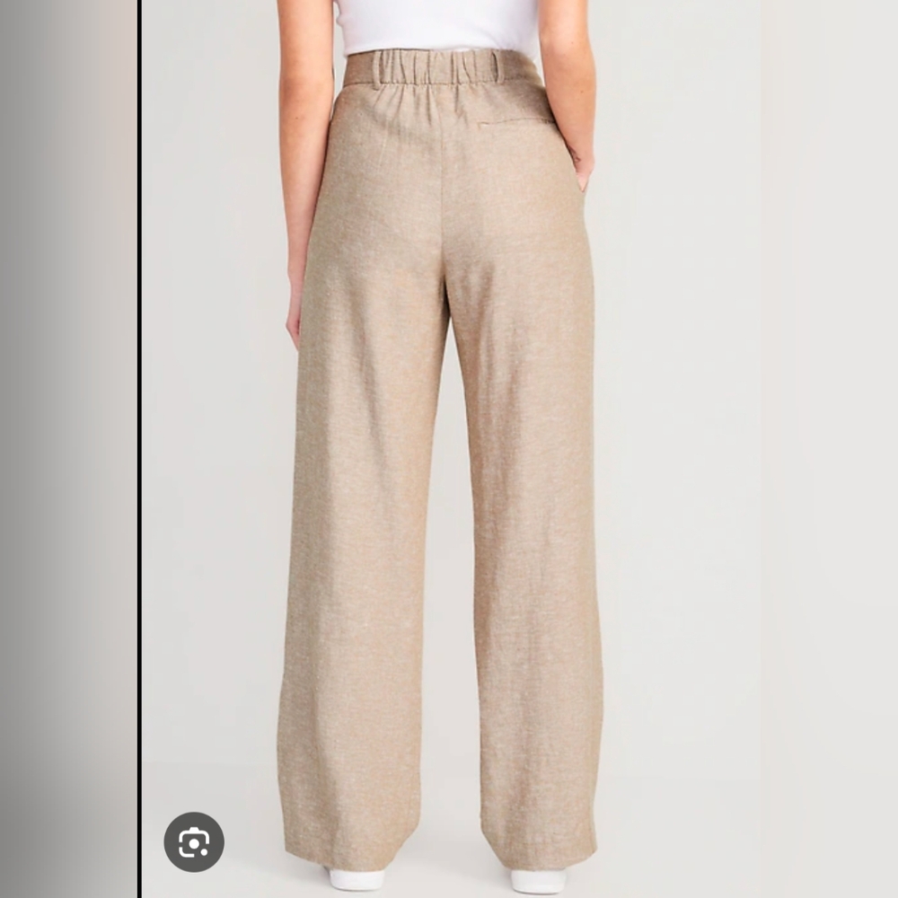 Extra High-Rise Taylor Wide Leg Trousers Linen Pants - Picture 2 of 6